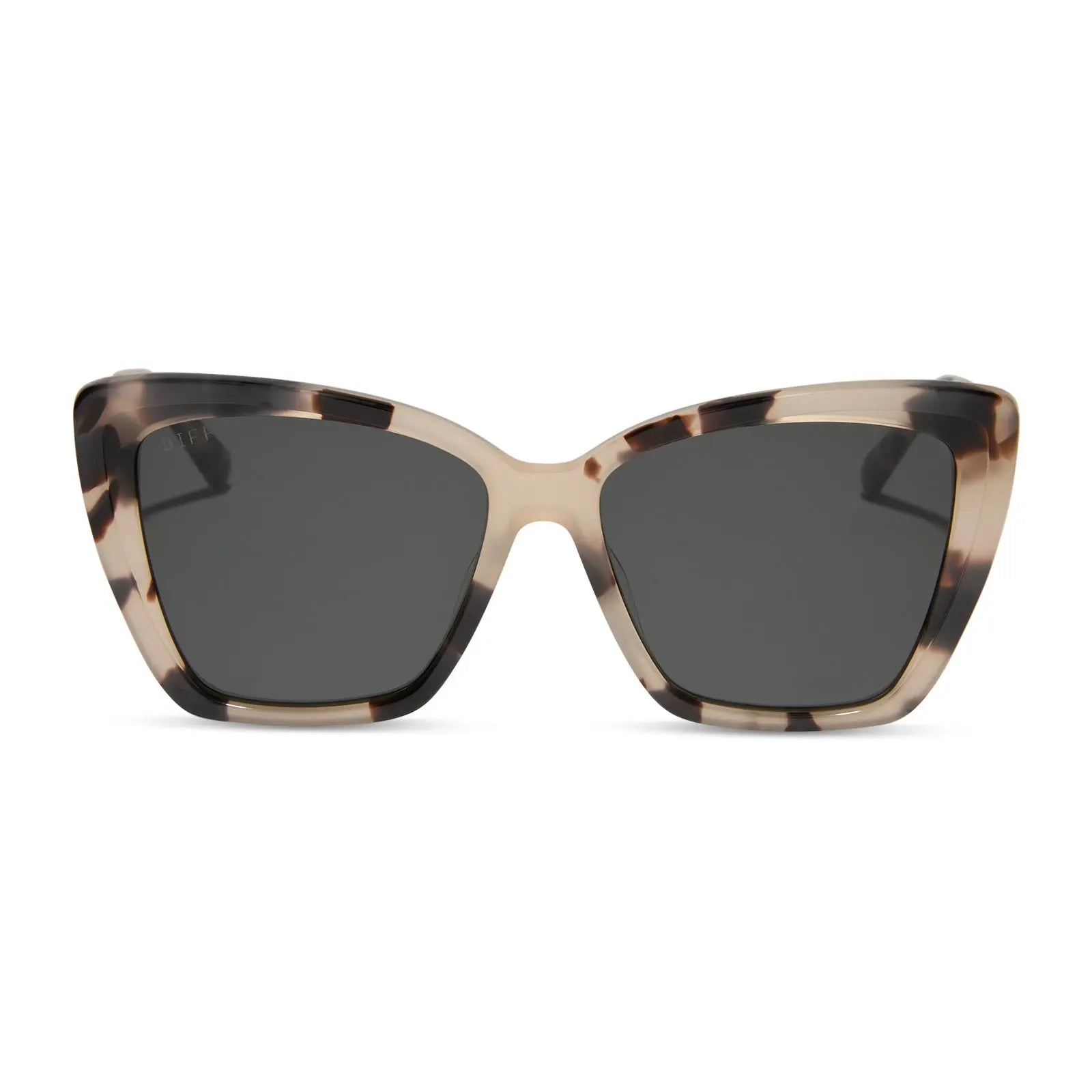 BECKY VII - CREAM TORTOISE + GREY POLARIZED SUNGLASSES