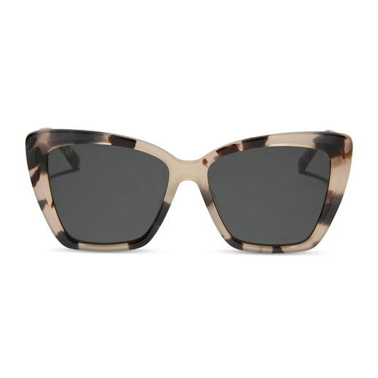 BECKY VII - CREAM TORTOISE + GREY POLARIZED SUNGLASSES