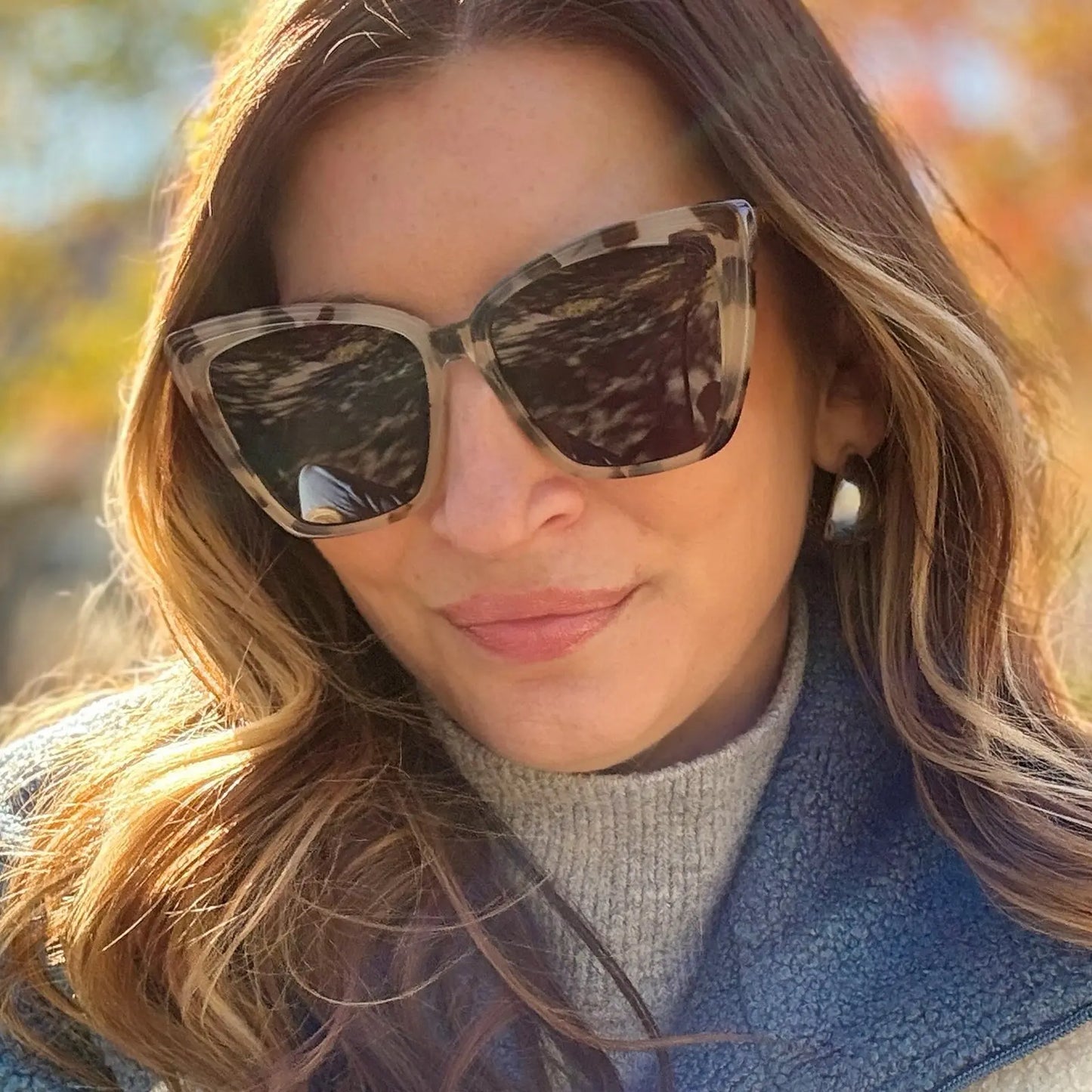 BECKY VII - CREAM TORTOISE + GREY POLARIZED SUNGLASSES