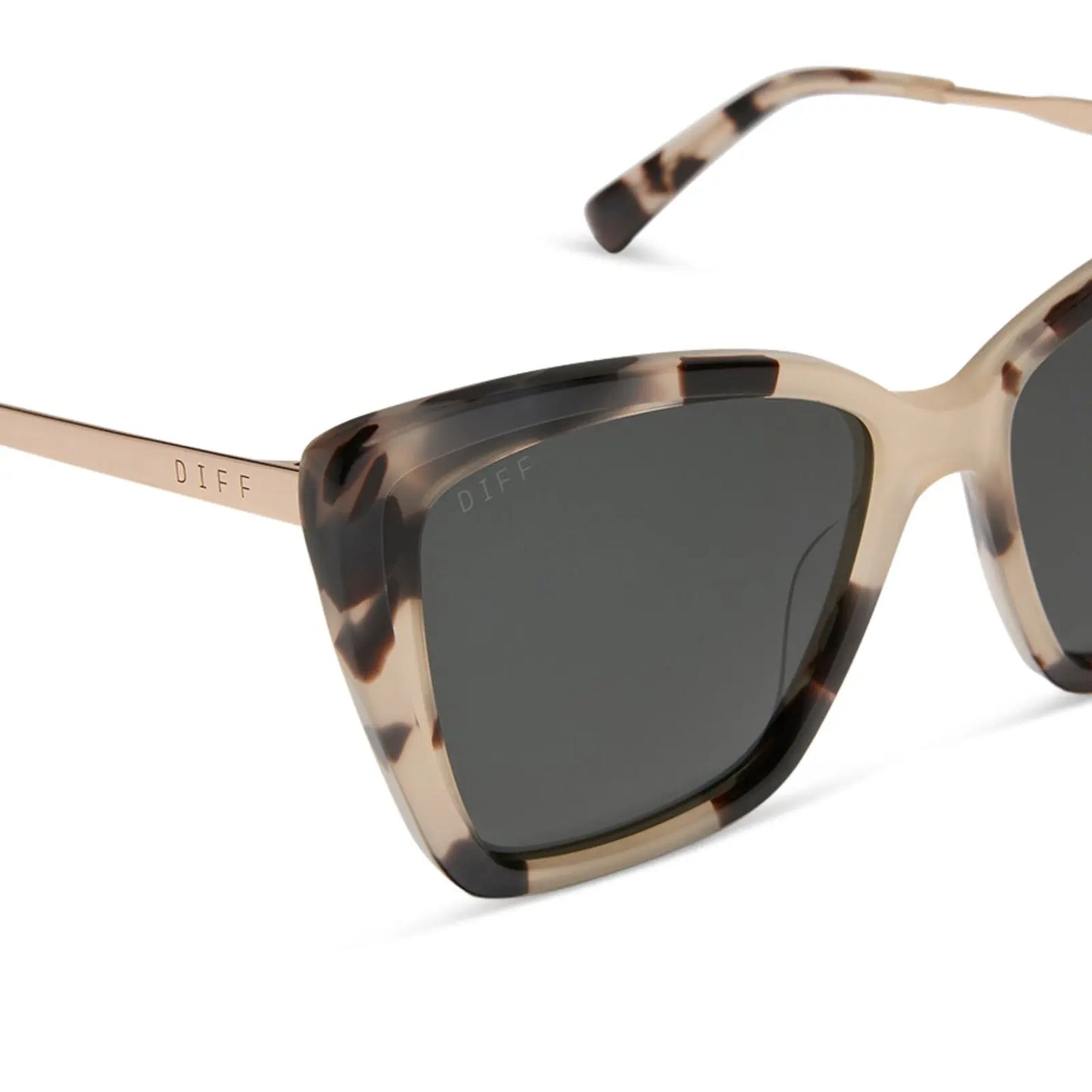 BECKY VII - CREAM TORTOISE + GREY POLARIZED SUNGLASSES