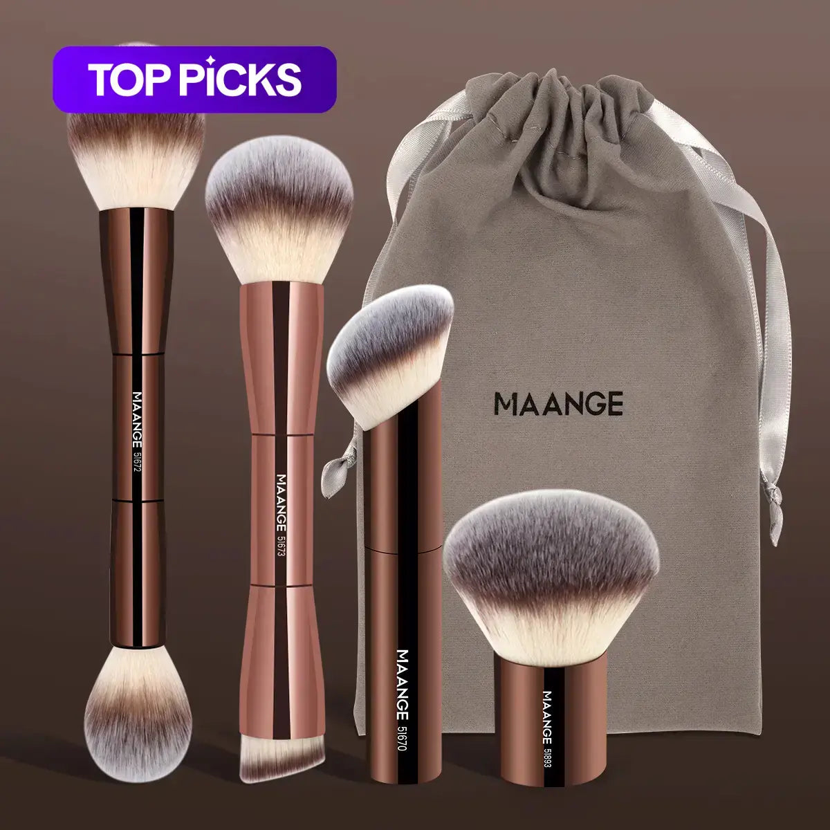 Maange Makeup Brush with Storage Bag