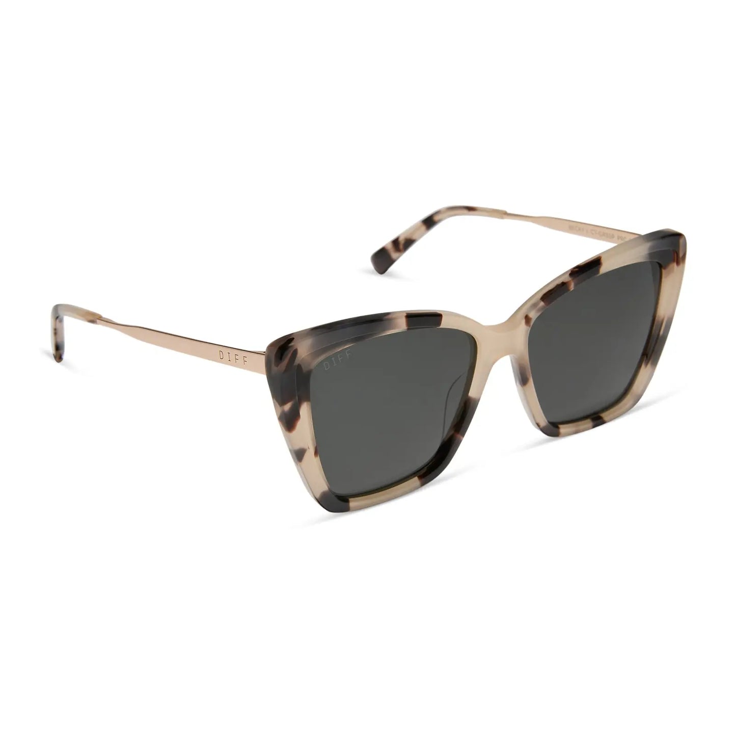 BECKY VII - CREAM TORTOISE + GREY POLARIZED SUNGLASSES